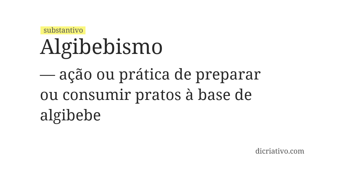 Significado de algibebismo