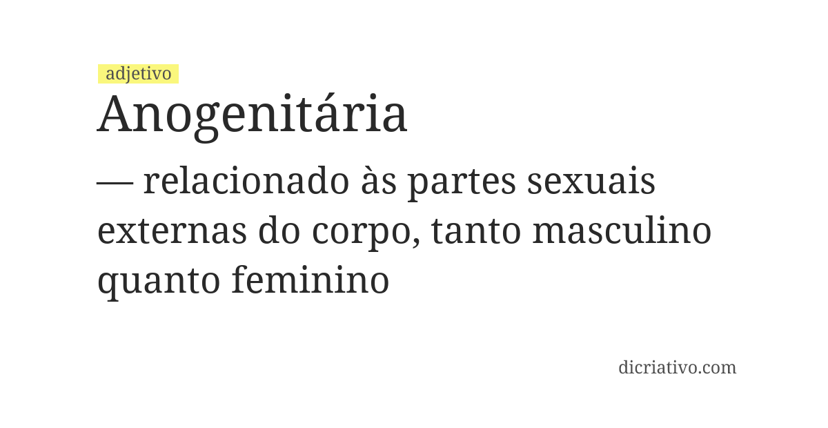 Significado de anogenitária