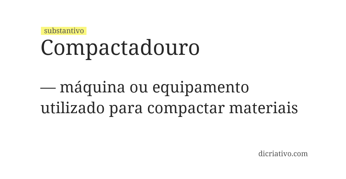 Significado de compactadouro