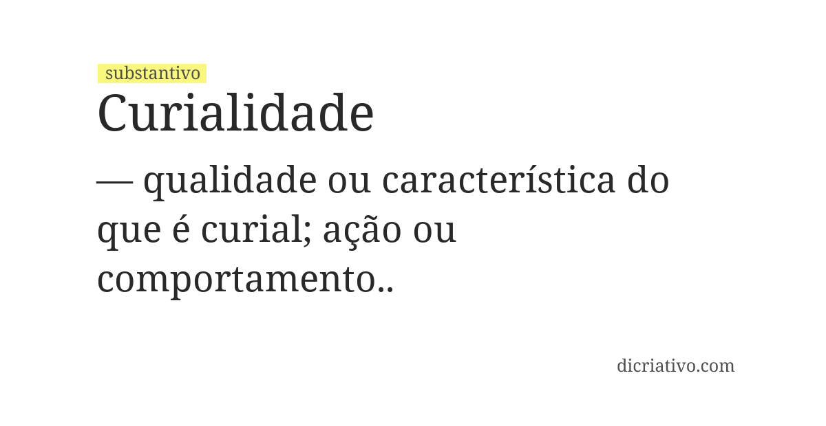 Significado de curialidade
