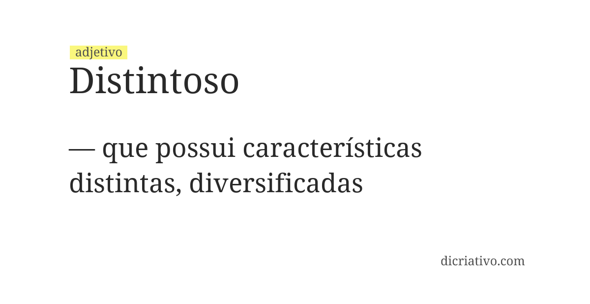 Significado de distintoso