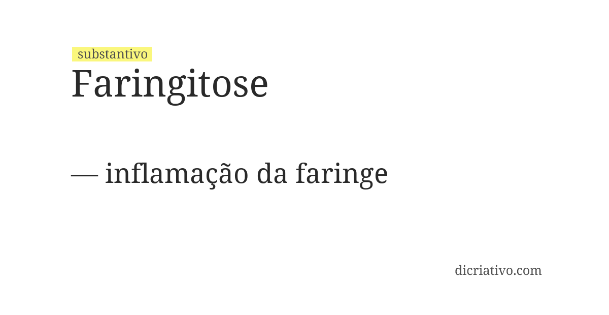 Significado de faringitose