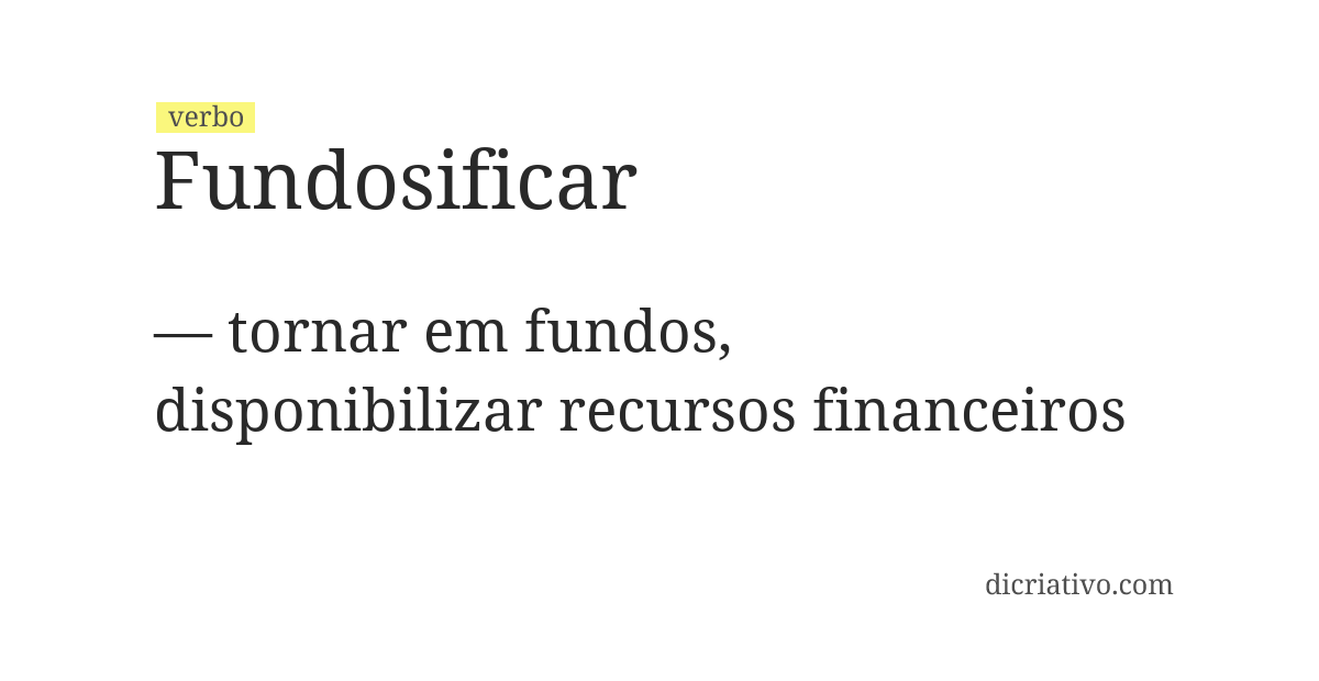 Significado de fundosificar