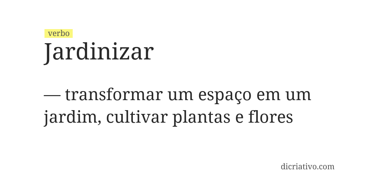 Significado de jardinizar