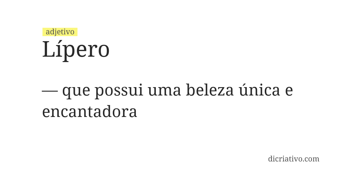 Significado de lípero