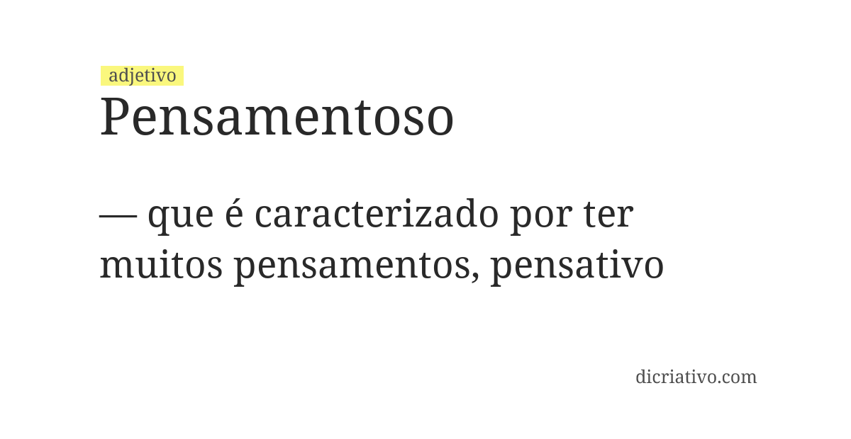 Significado de pensamentoso