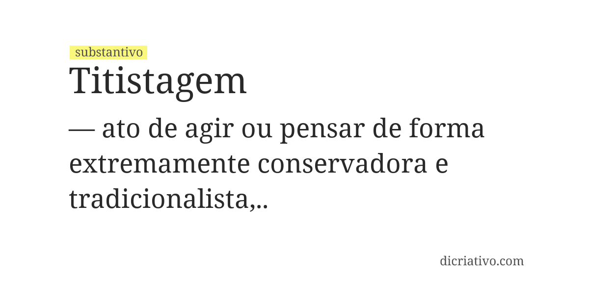 Significado de titistagem