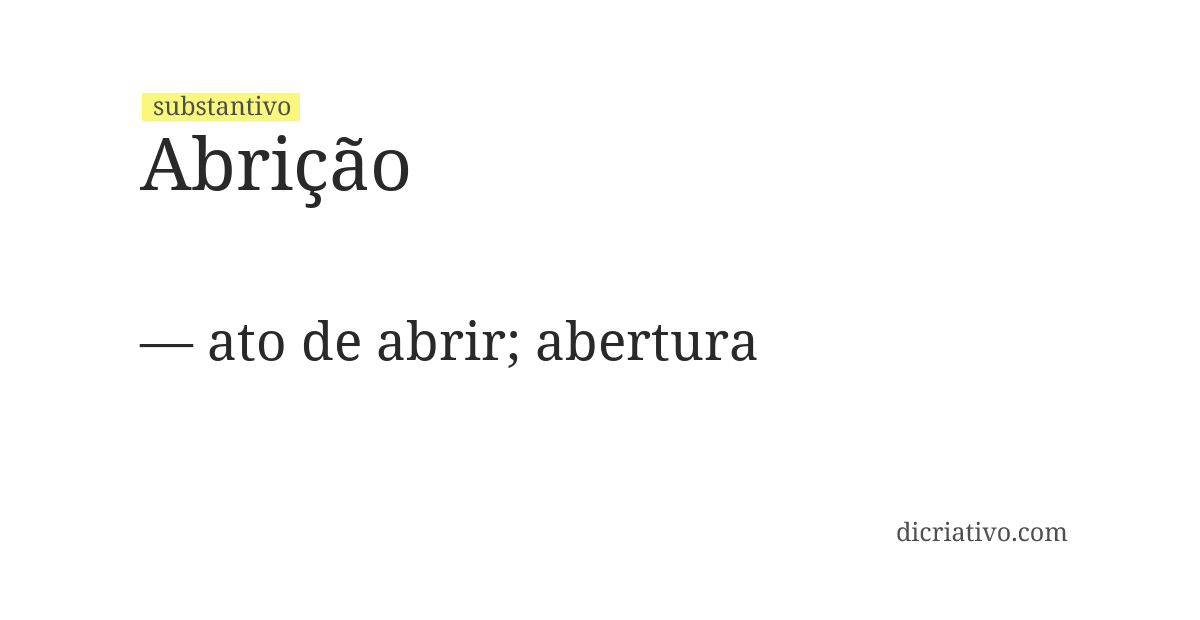 Significado de abrição