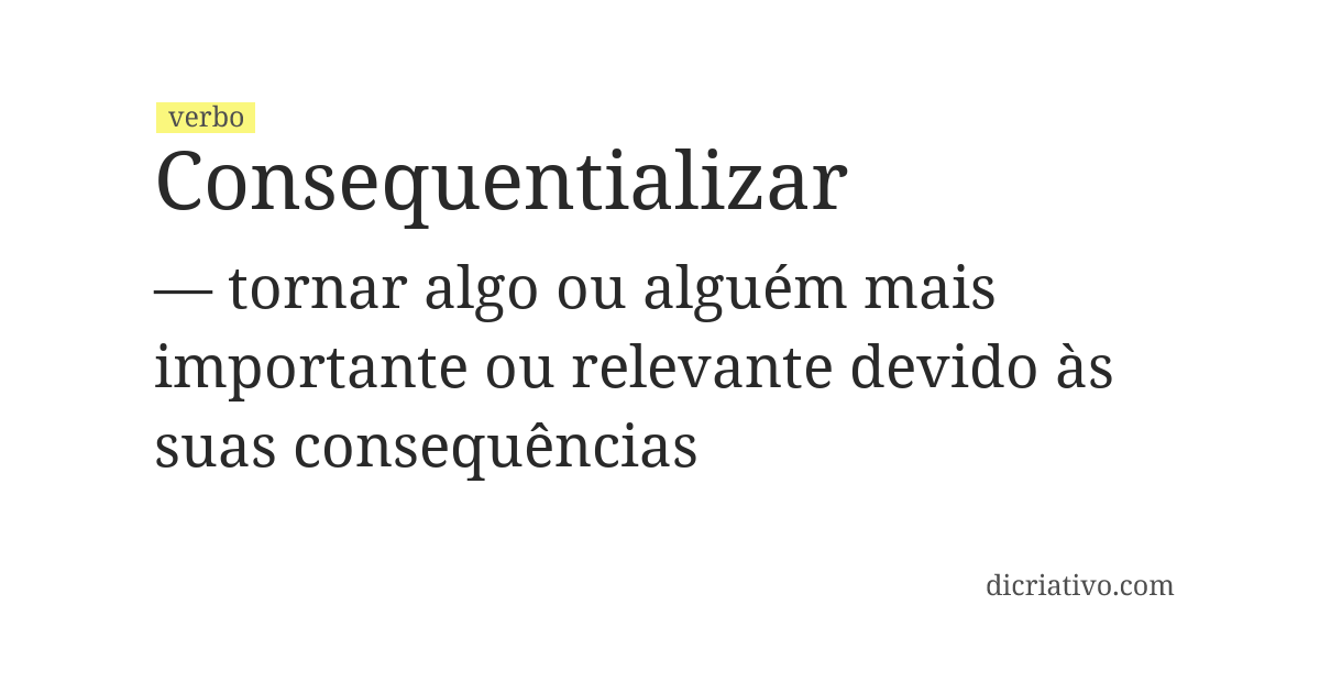 Significado de consequentializar