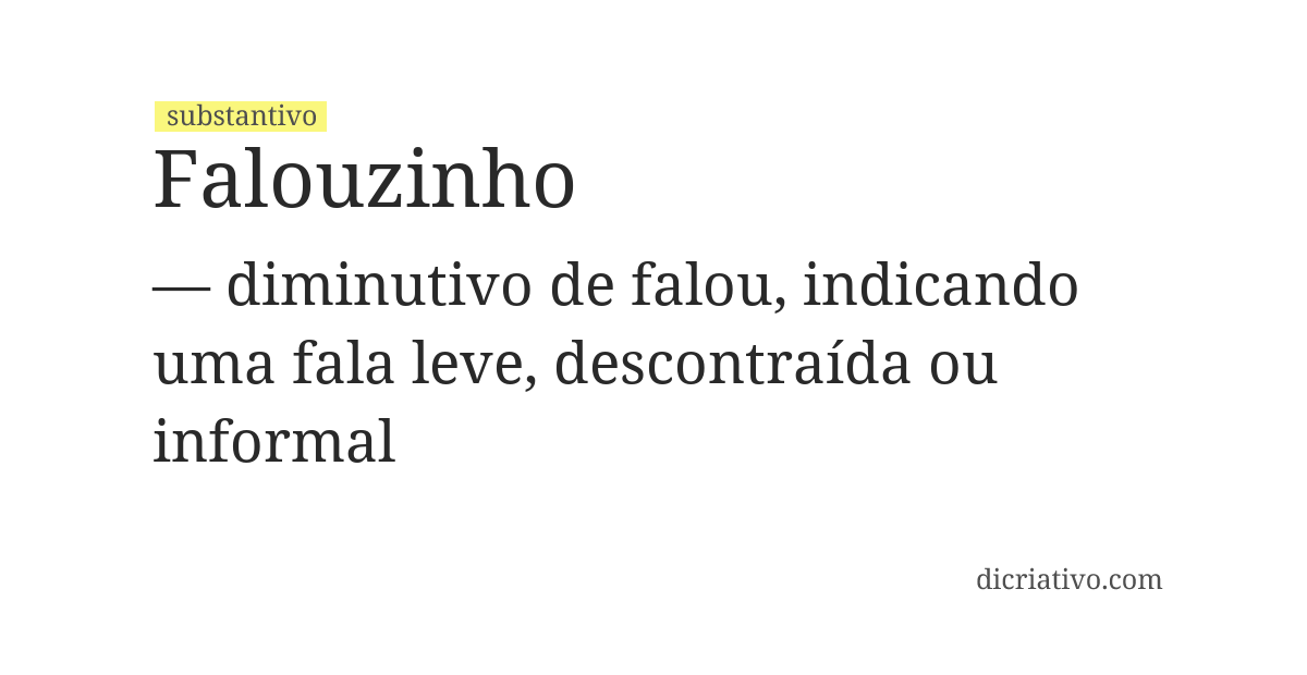Significado de falouzinho