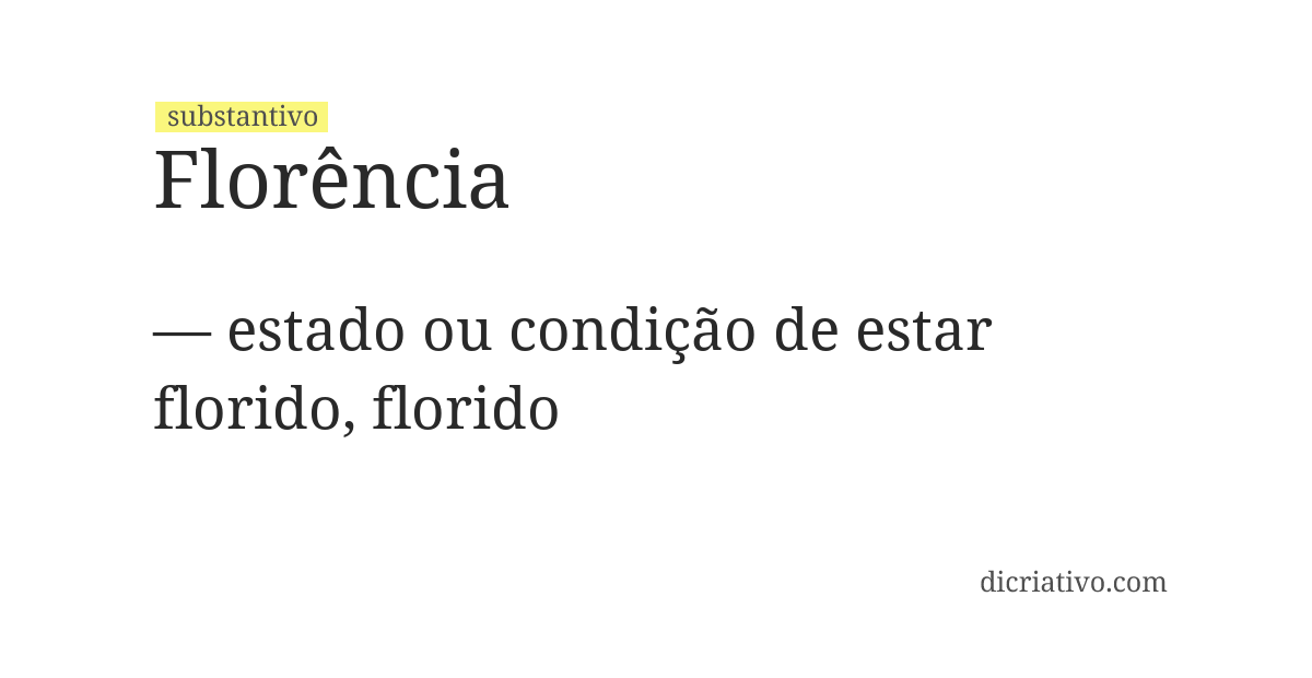 Significado de florência