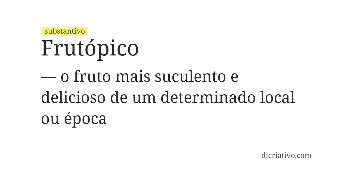Significado de frutópico