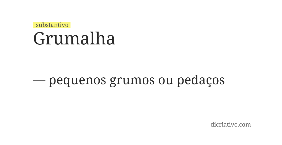 Significado de grumalha