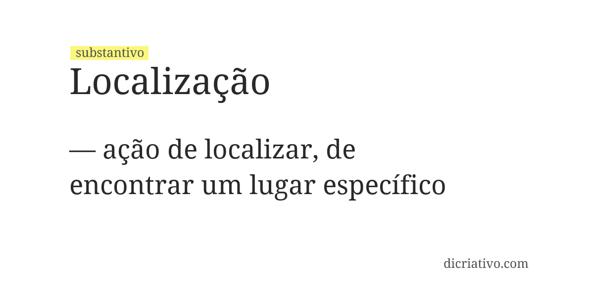Significado de localização