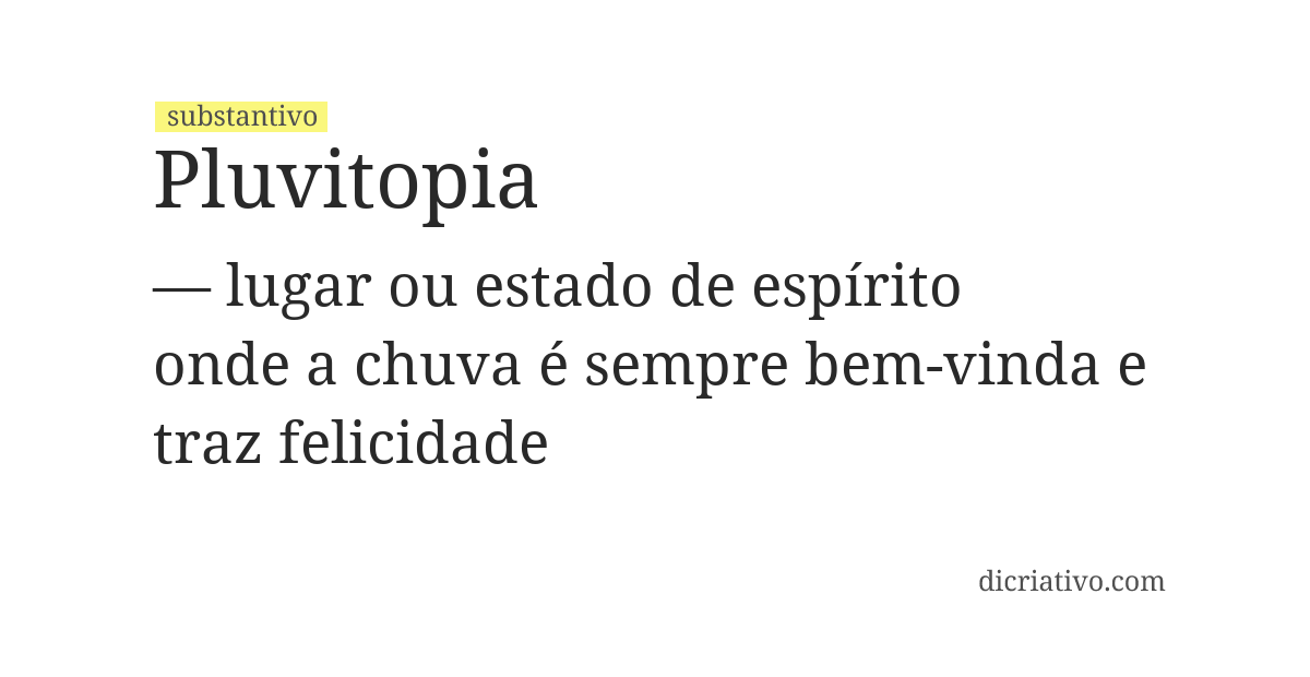 Significado de pluvitopia