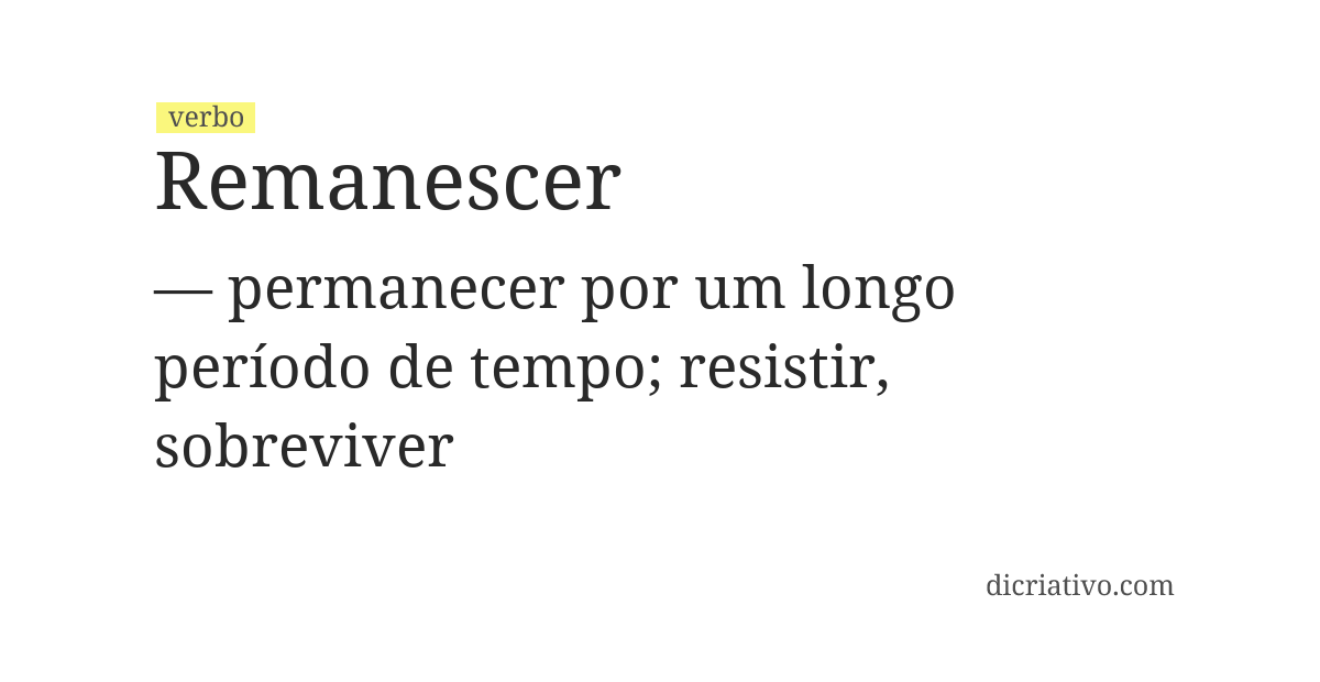 Significado de remanescer