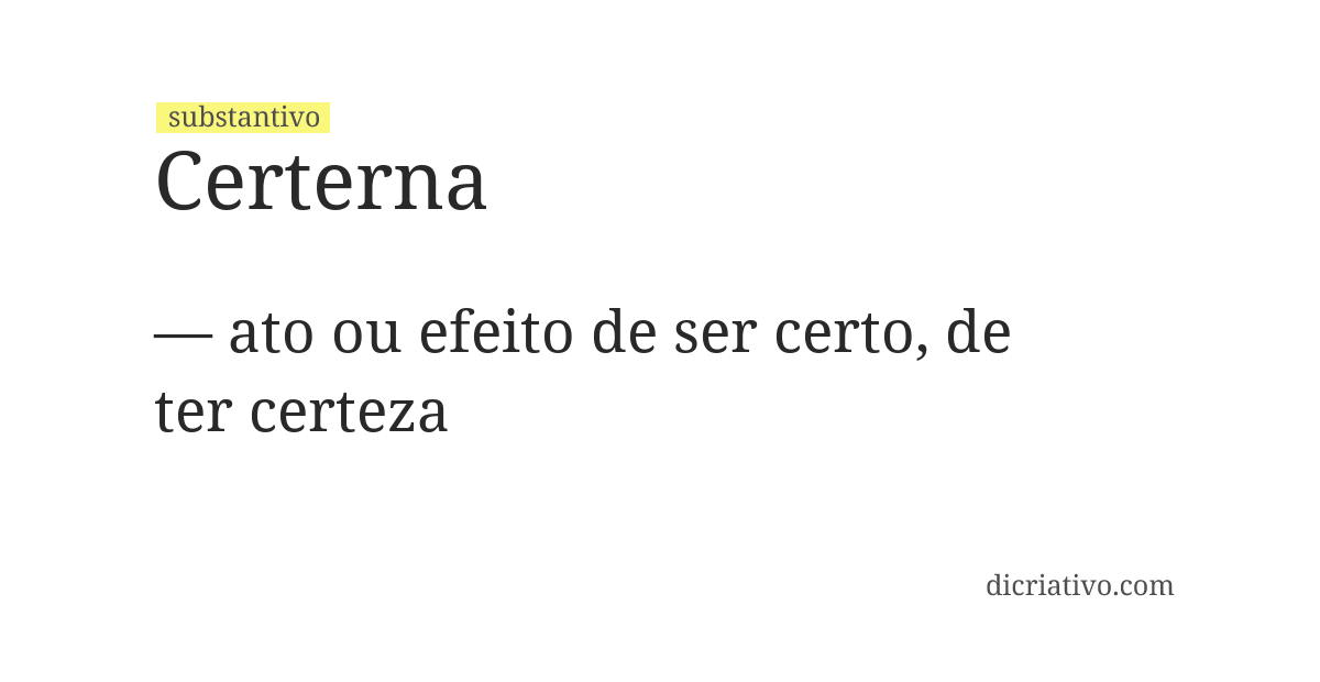 Significado de certerna