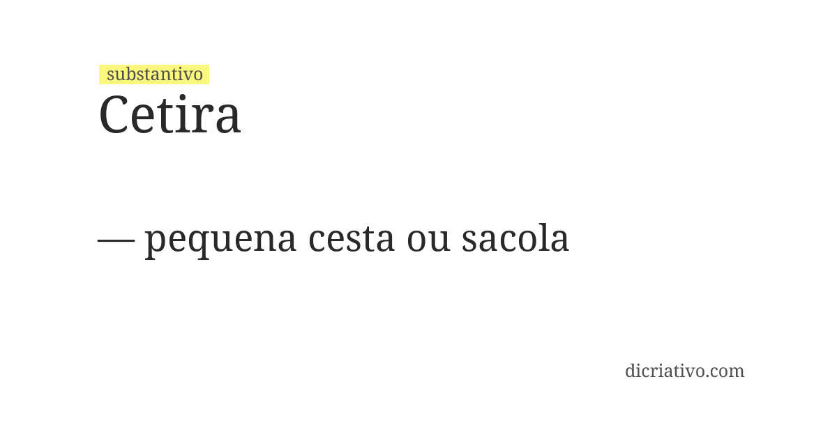 Significado de cetira