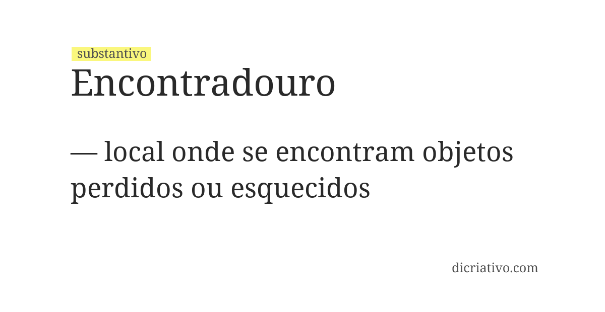 Significado de encontradouro