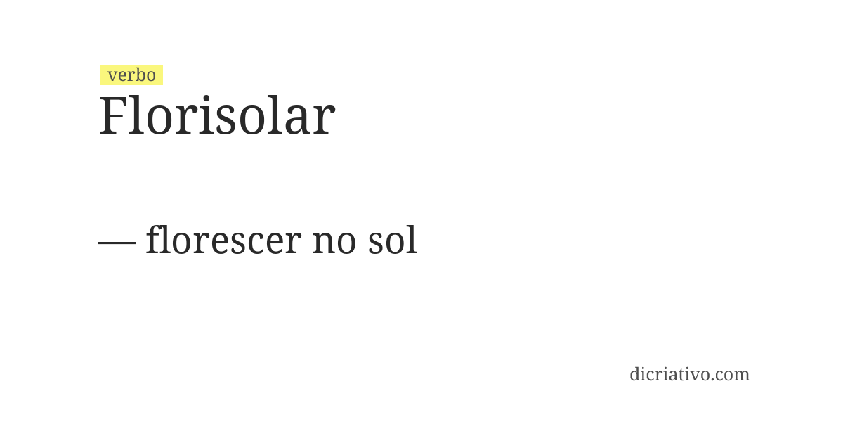 Significado de florisolar