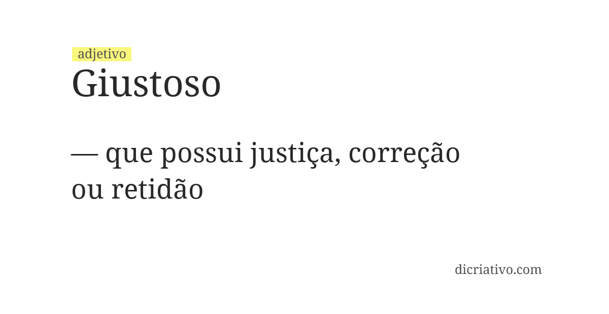 Significado de giustoso