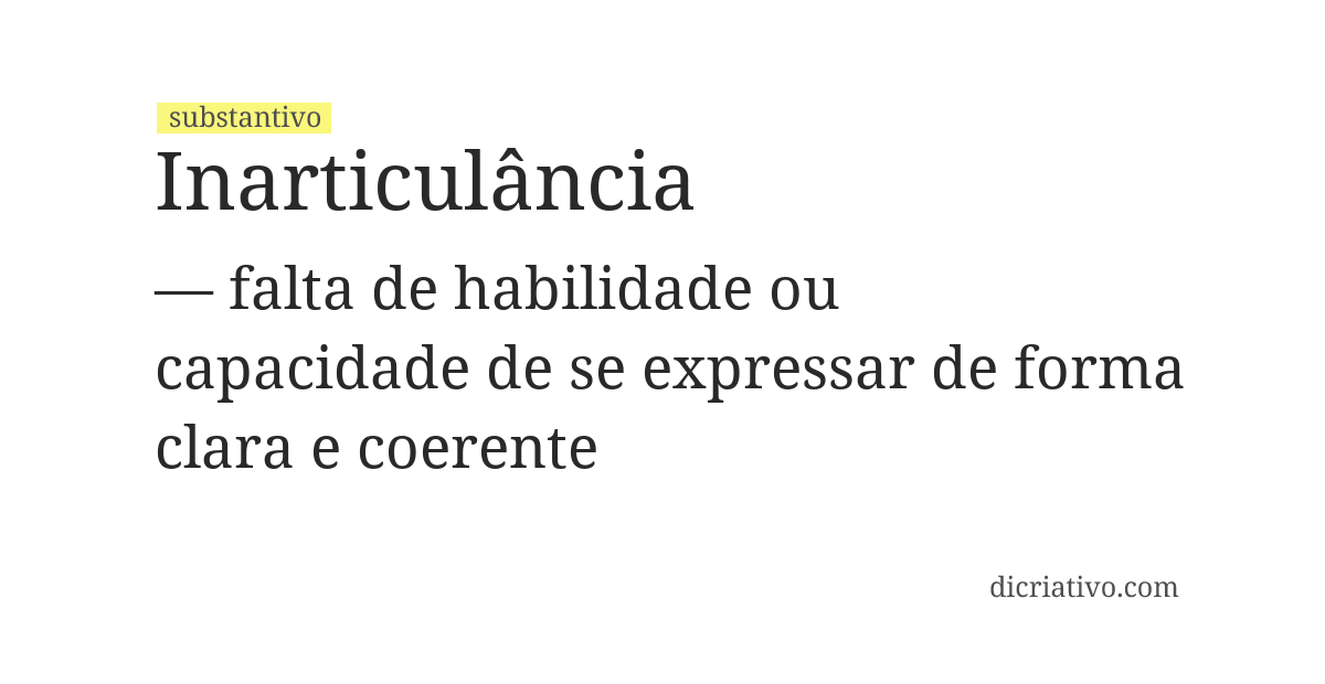 Significado de inarticulância