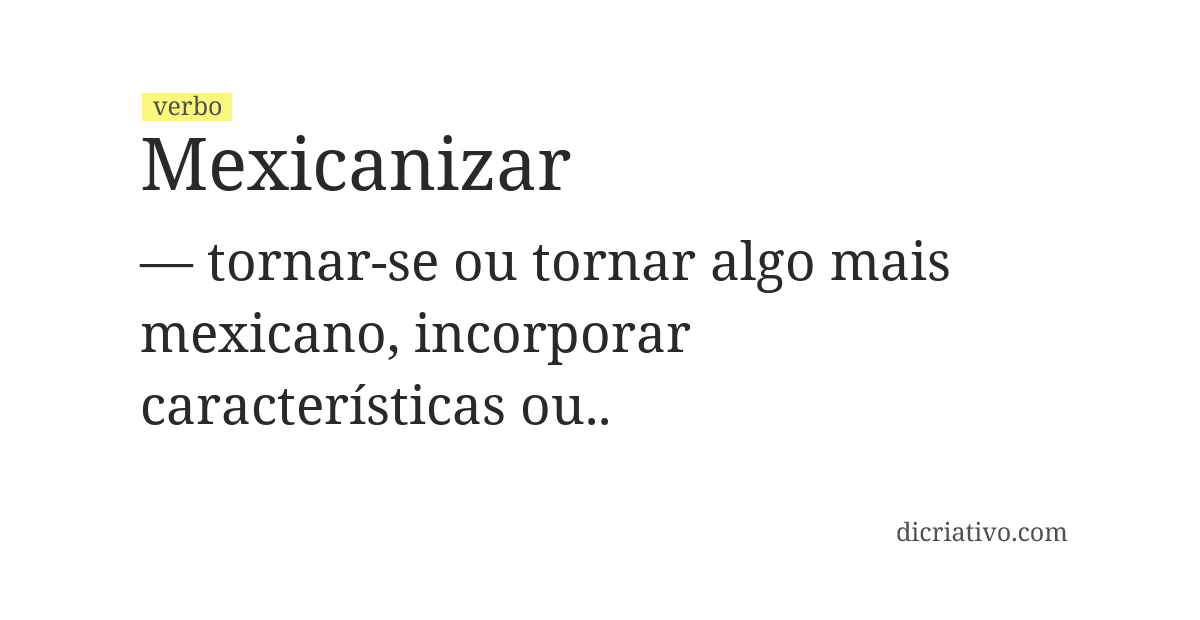 Significado de mexicanizar
