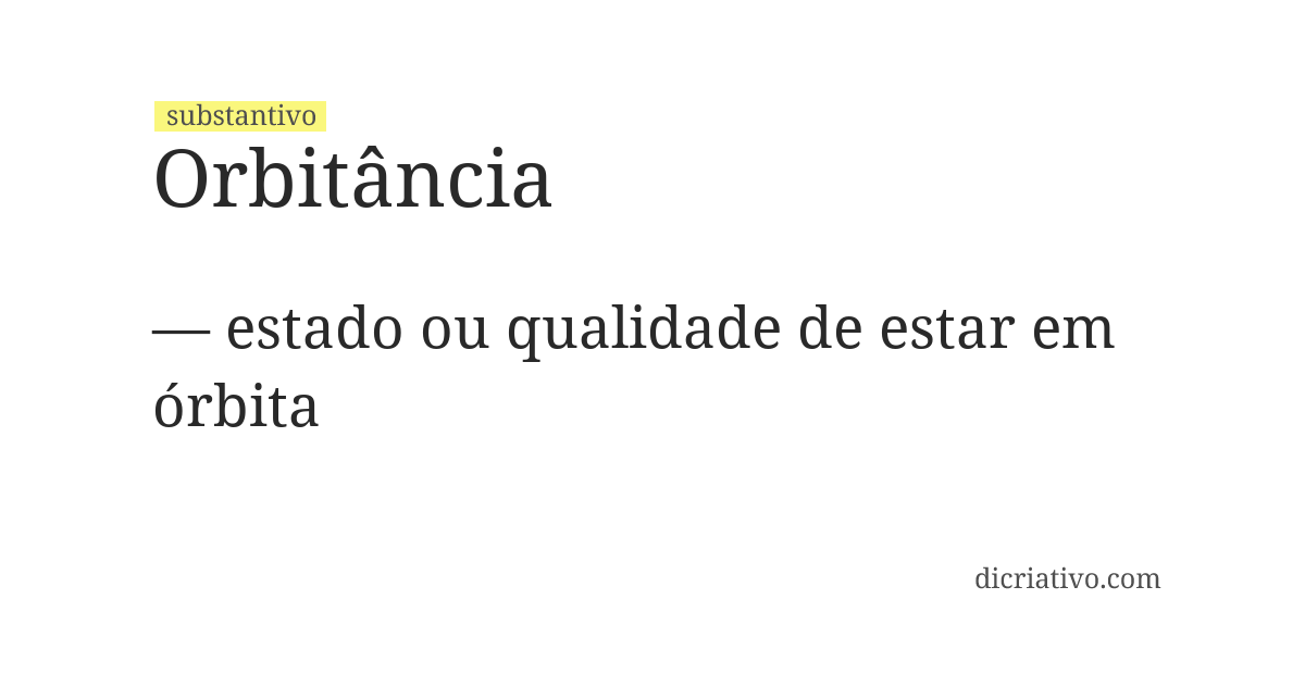Significado de orbitância
