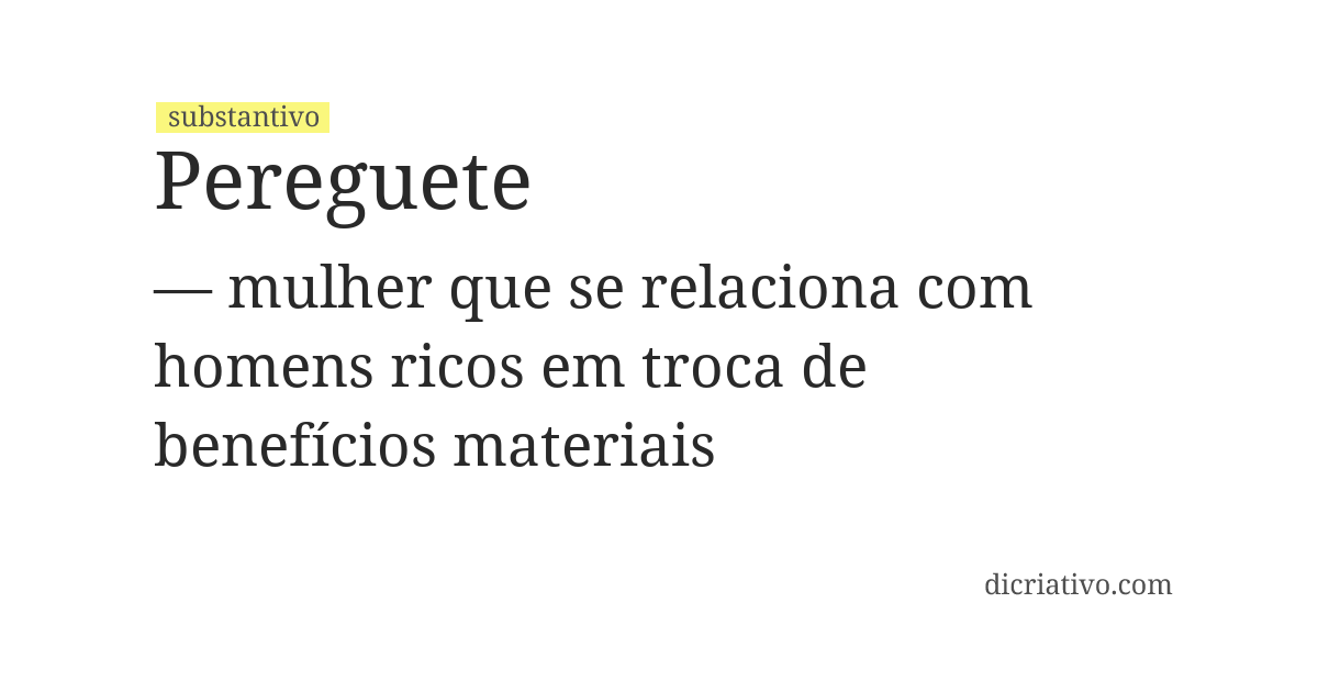 Significado de pereguete