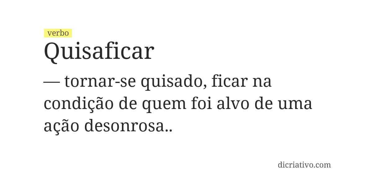 Significado de quisaficar