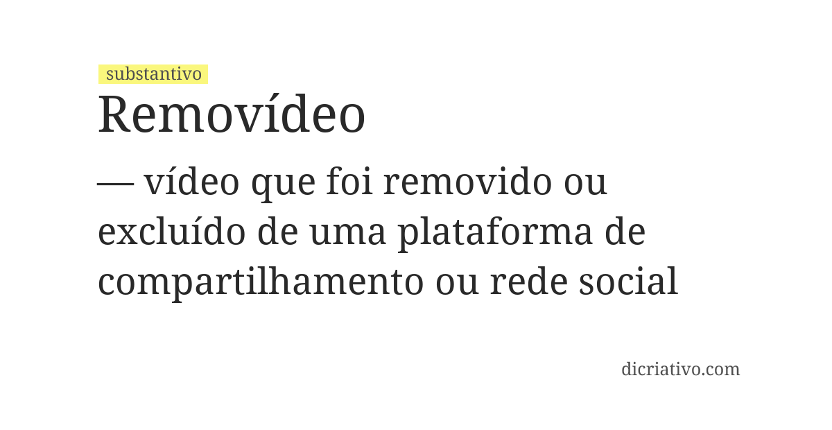 Significado de removídeo