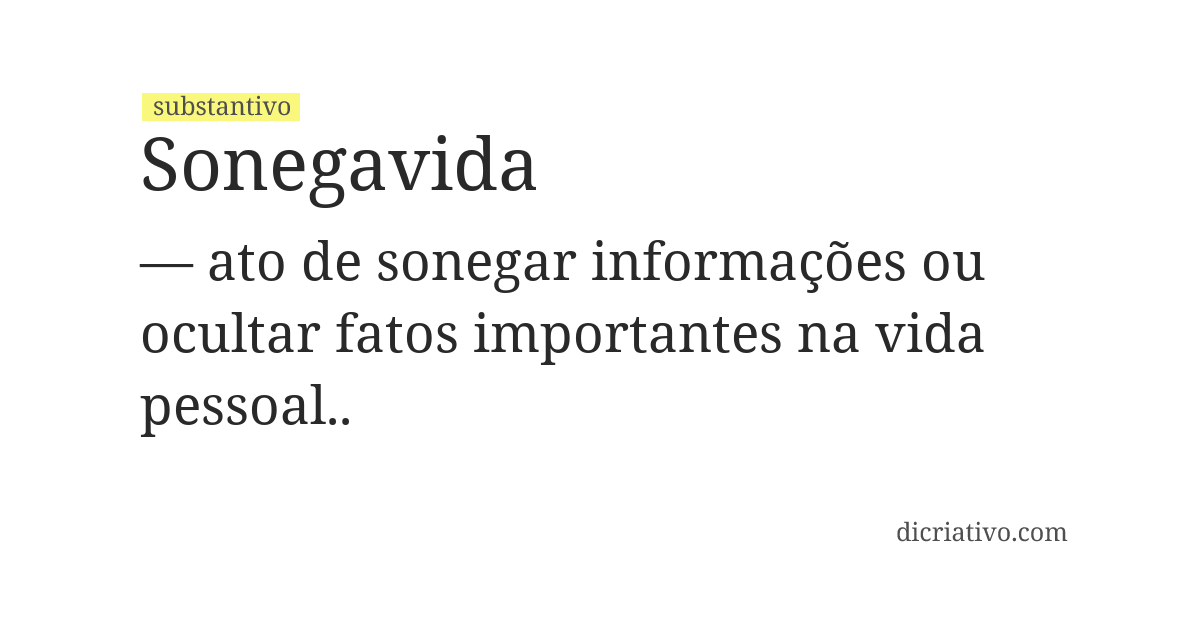 Significado de sonegavida