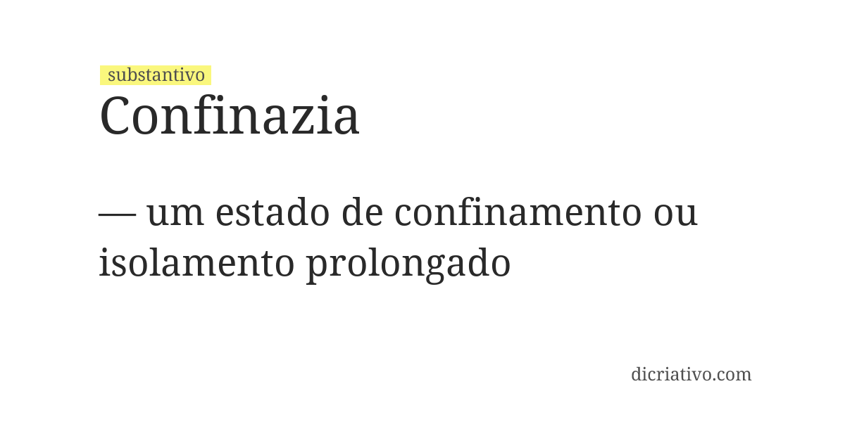Significado de confinazia