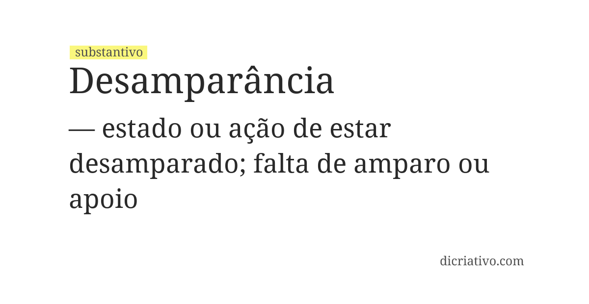 Significado de desamparância