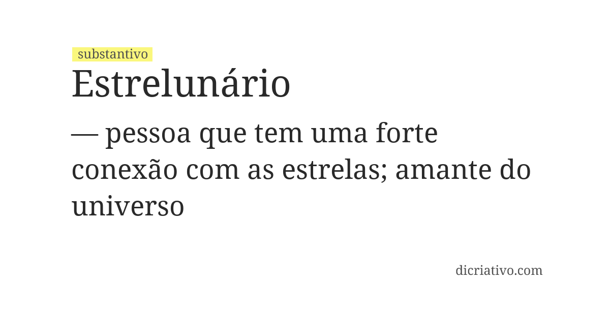 Significado de estrelunário