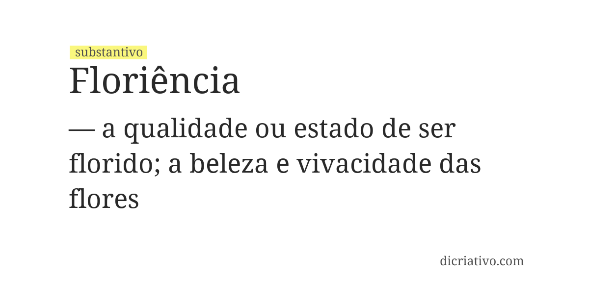 Significado de floriência