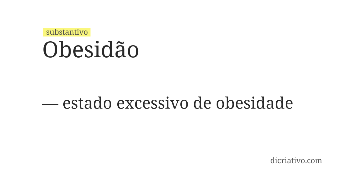 Significado de obesidão
