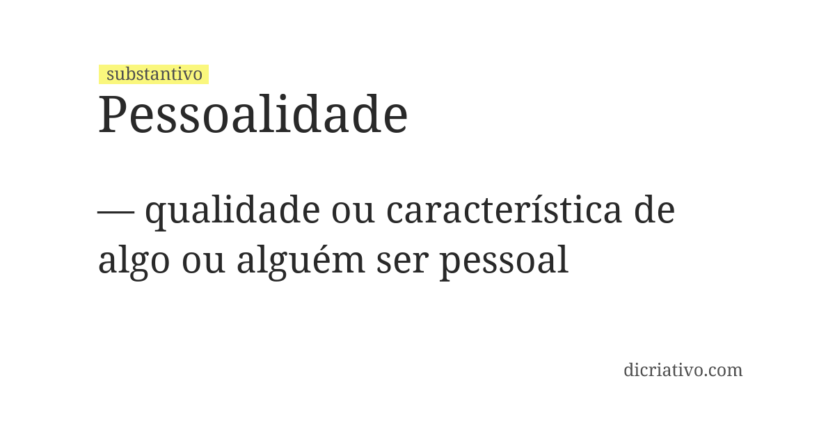 Significado de pessoalidade