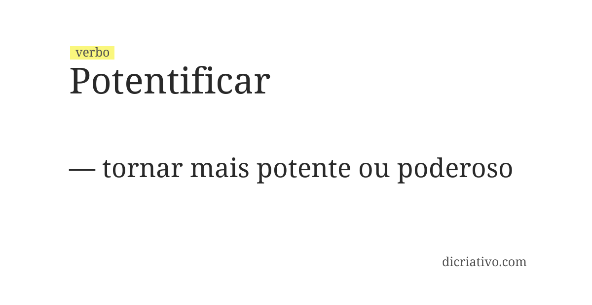 Significado de potentificar