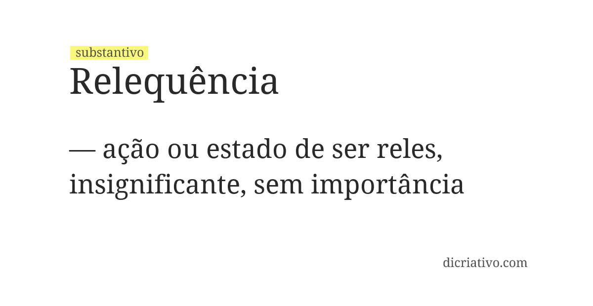Significado de relequência
