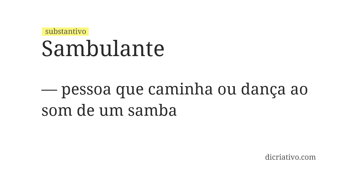 Significado de sambulante