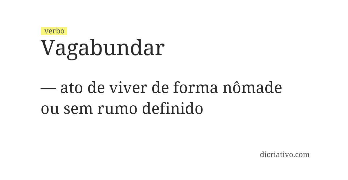 Significado de vagabundar