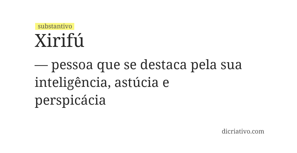 Significado de xirifú