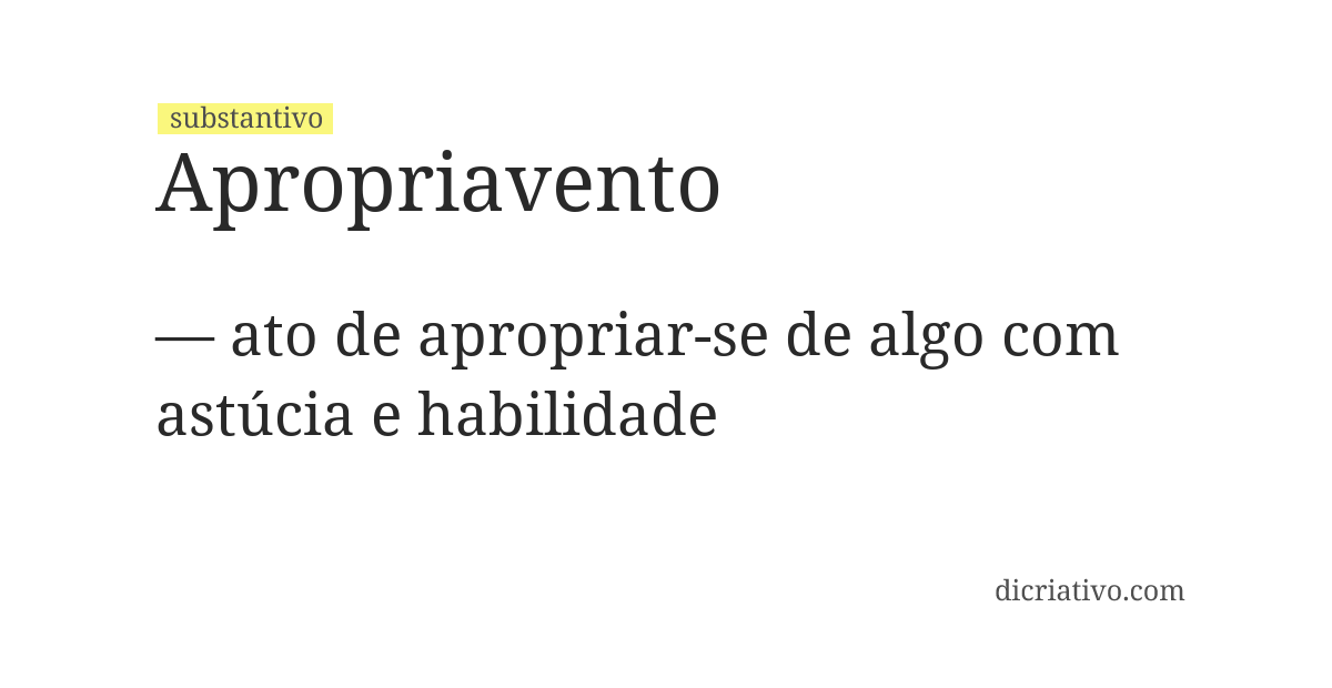 Significado de apropriavento