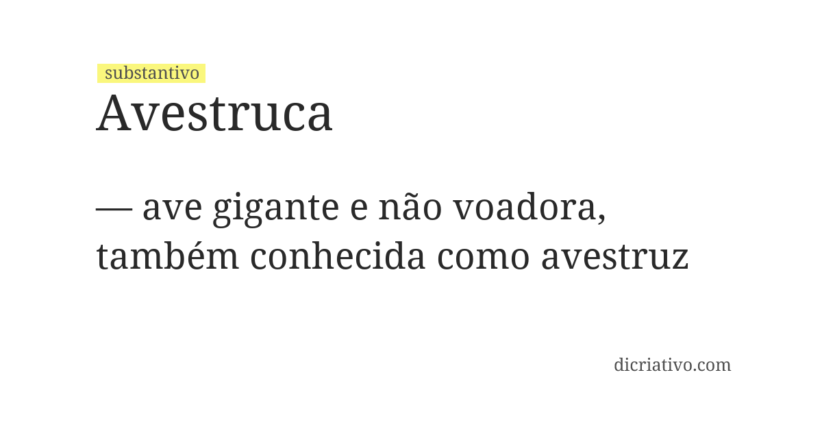 Significado de avestruca