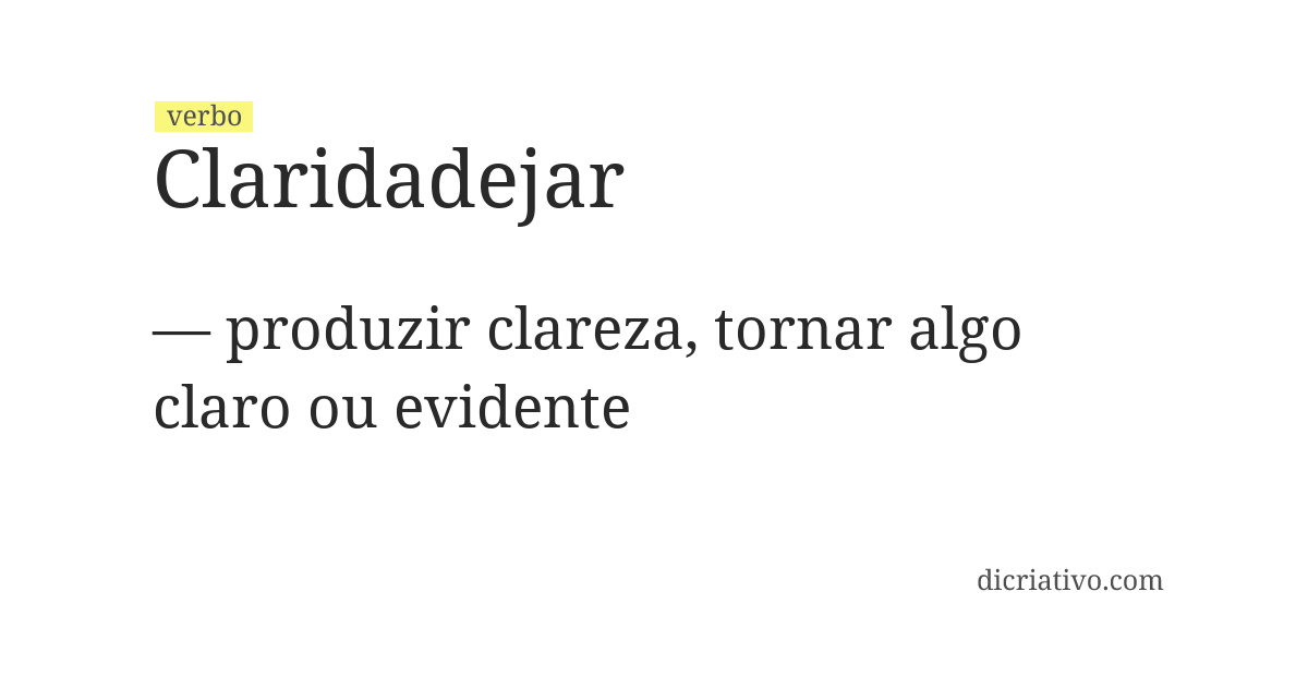 Significado de claridadejar