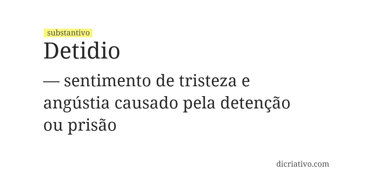 Significado de detidio