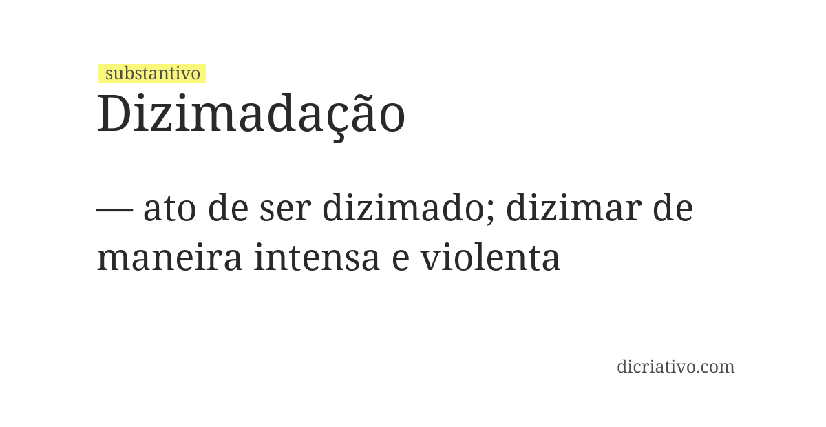 Significado de dizimadação