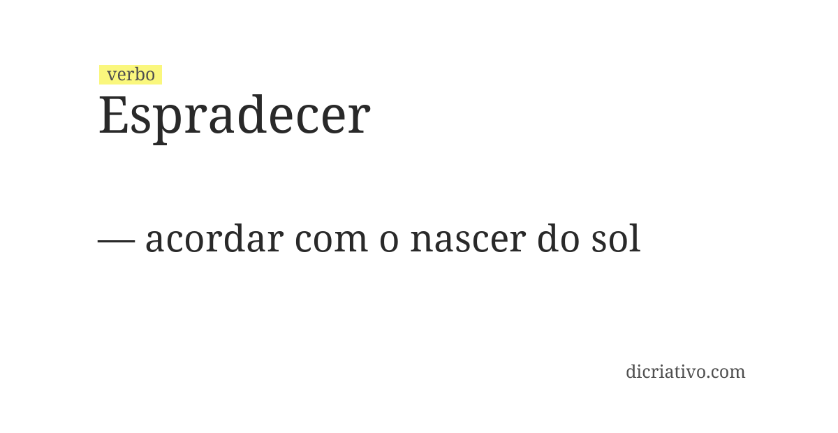 Significado de espradecer