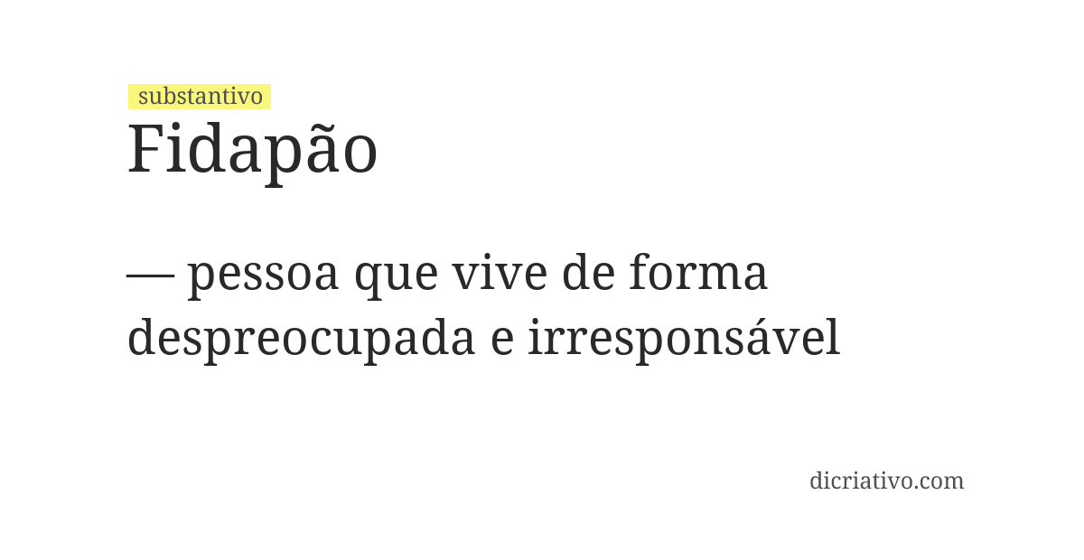 Significado de fidapão